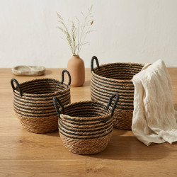 Straw Basket Set 3 Pcs